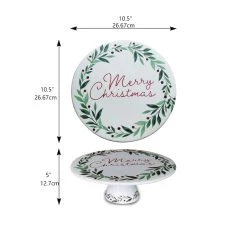 New ❤️ 10.5" Merry 🎄 Christmas Ceramic Cake Stand by Celebrate It™ 🎄 Christmas 🔔 -Celebrate It Sales Shop 10676999 3