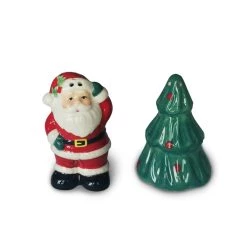New 🔔 3" Santa & Tree Ceramic Salt & Pepper Shaker Set by Celebrate It™ 🎄 Christmas 🔔