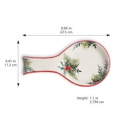 Flash Sale ✔️ 8.8" Berry & Pine Ceramic Spoon Rest by Ashland® by Celebrate It 🌟 -Celebrate It Sales Shop 10677002 3