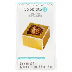 New 🎁 12 Packs: 5 ct. (60 total) 5" Gold Window Treat Boxes by Celebrate It® 🥰