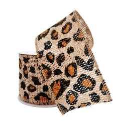 Coupon 👍 12 Pack: 2.5'' x 3yd. Faux Burlap Wired Cheetah Ribbon by Celebrate It® ✔️ 4 Coupon 👍 12 Pack: 2.5'' x 3yd. Faux Burlap Wired Cheetah Ribbon by Celebrate It® ✔️ -Celebrate It Sales Shop 10689908 2 1
