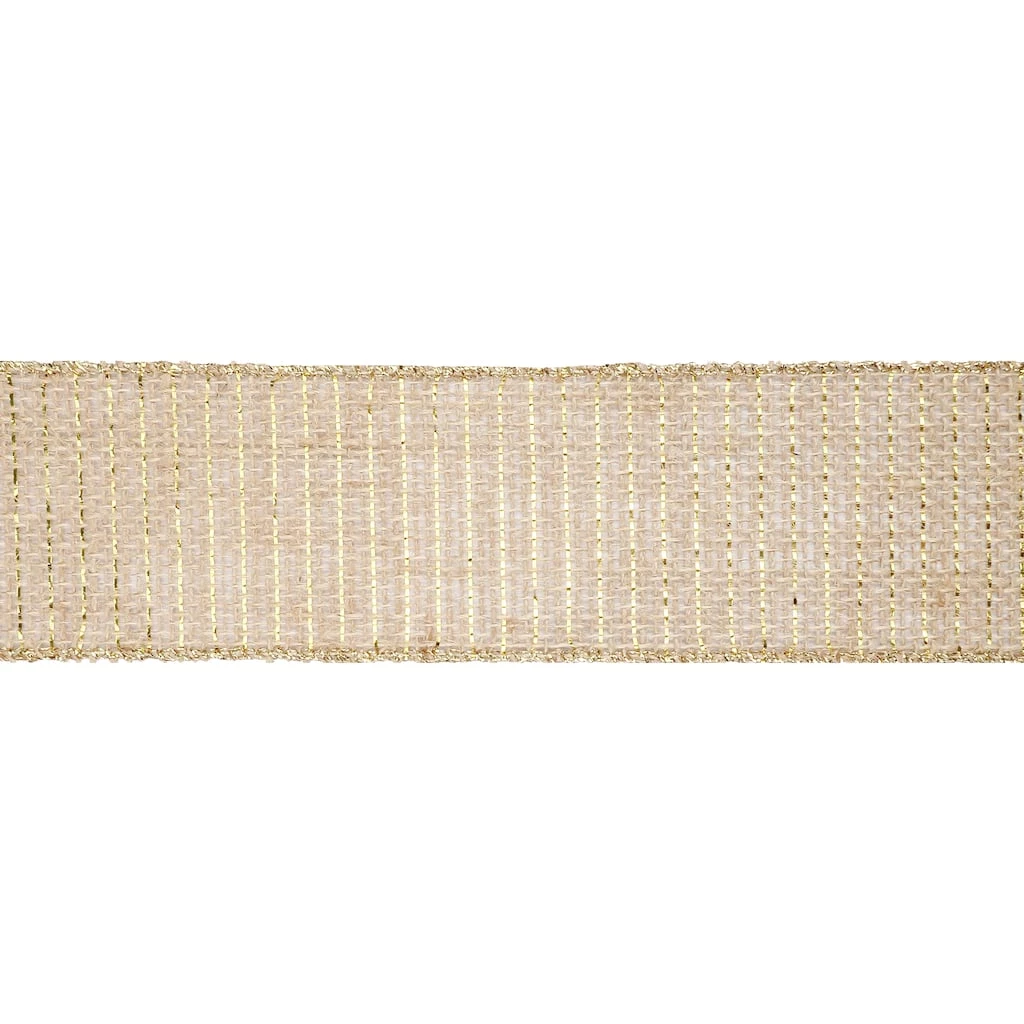 New 🤩 12 Pack: 2.5'' x 3yd. Metallic Jute Wired Ribbon by Celebrate It® 🎁 3 New 🤩 12 Pack: 2.5'' x 3yd. Metallic Jute Wired Ribbon by Celebrate It® 🎁 - Image 3