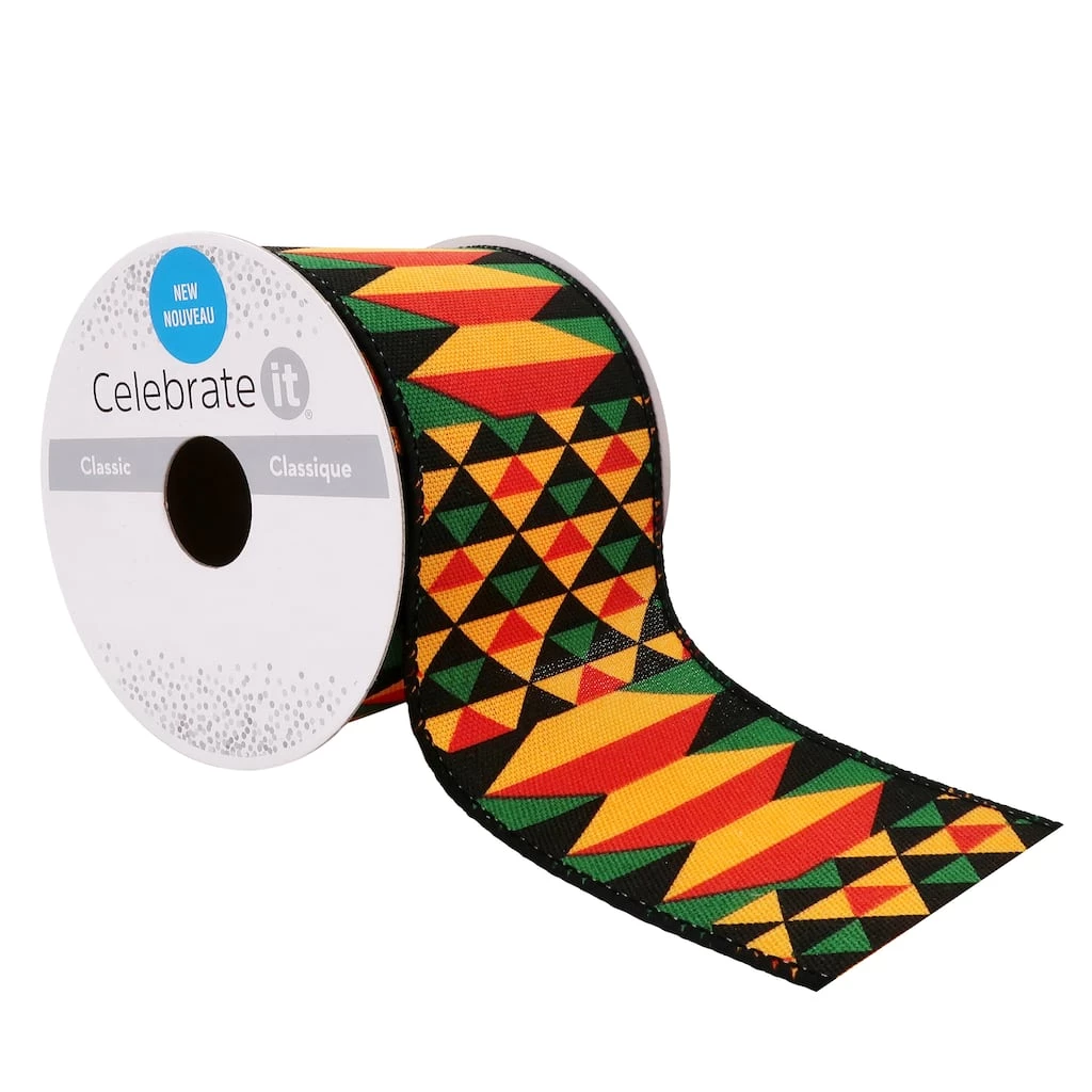 Flash Sale 🔔 12 Pack: 2.5" x 3yd. Faux Linen Wired Geometric Ribbon by Celebrate It™ 😀 1 Flash Sale 🔔 12 Pack: 2.5" x 3yd. Faux Linen Wired Geometric Ribbon by Celebrate It™ 😀