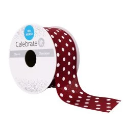 Coupon 🛒 12 Pack: 1.5" x 3yd. Taffeta Wired Polka Dot Ribbon by Celebrate It™ 😀