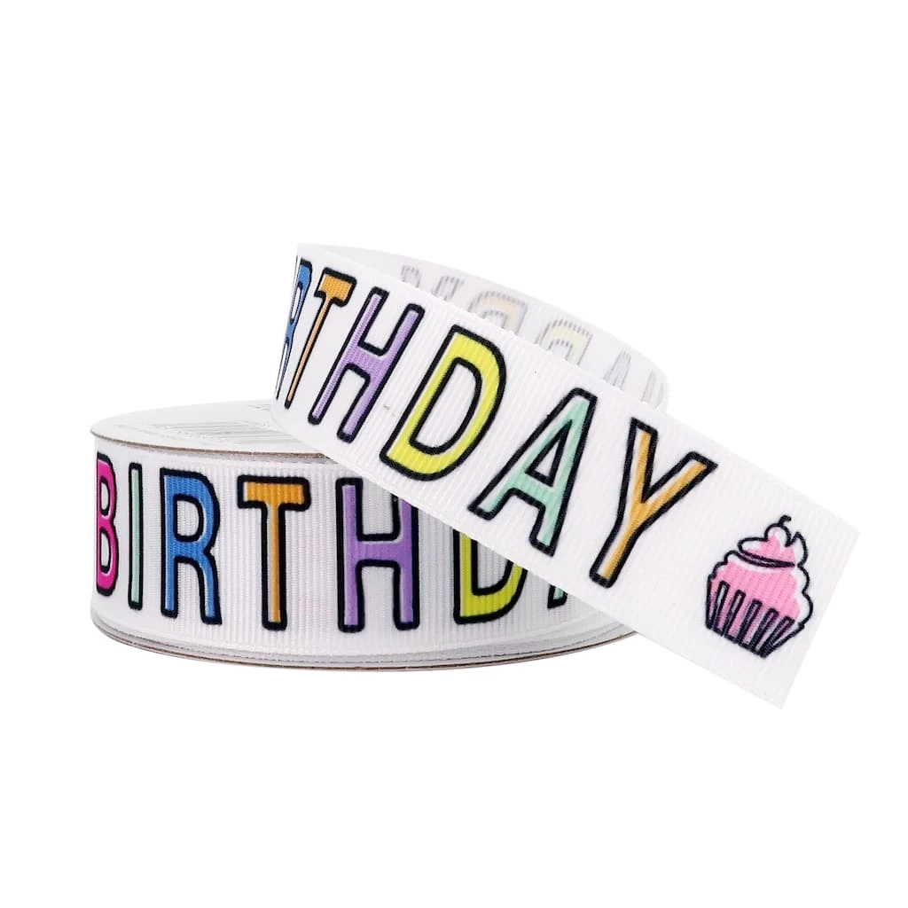 Brand new 🤩 12 Pack: 7/8" x 5yd. Grosgrain Happy 🥳 Birthday Ribbon by Celebrate It® 🎁 2 Brand new 🤩 12 Pack: 7/8" x 5yd. Grosgrain Happy 🥳 Birthday Ribbon by Celebrate It® 🎁 - Image 2
