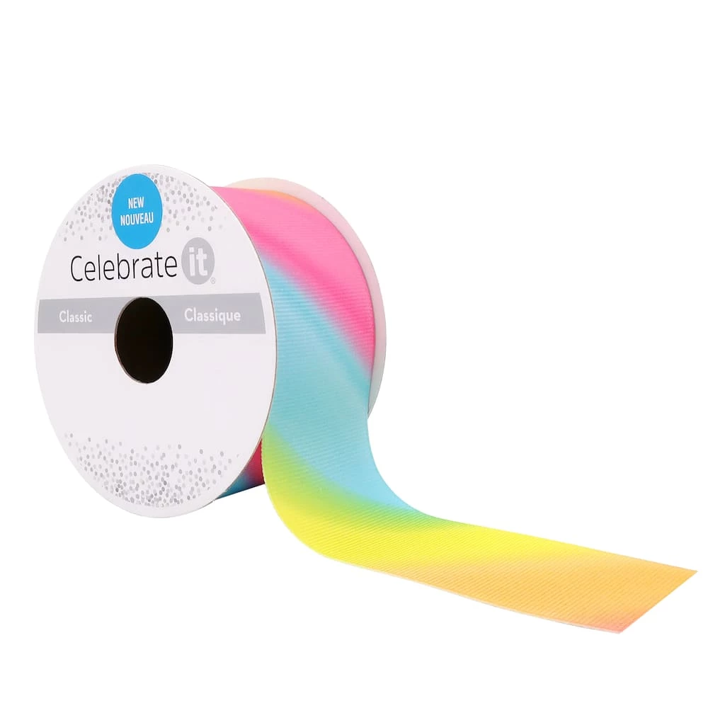 Budget ๐ 1.5" x 3yd. Grosgrain Wired Ombre Ribbon by Celebrate It® ๐ 1 Budget ๐ 1.5" x 3yd. Grosgrain Wired Ombre Ribbon by Celebrate It® ๐