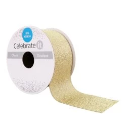 Outlet 🔥 1.5" x 3yd. Sheer Metallic Wired Ribbon by Celebrate It® 🥰