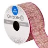 Promo ⌛ 1.5" x 3yd. Faux Cotton Wired Ribbon by Celebrate It® 🎉