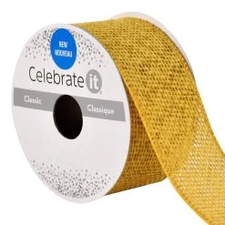Coupon 🥰 1.5" x 3yd. Faux Jute Wired Ribbon by Celebrate It™ 🔥