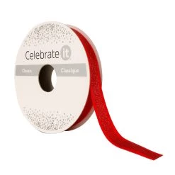 Best Pirce 👍 3/8" x 7yd. Satin Glitter Ribbon by Celebrate It® ⌛