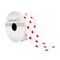 Discount ⭐ 1.5" x 3yd. Grosgrain Polka Dot Ribbon by Celebrate It™ ⌛