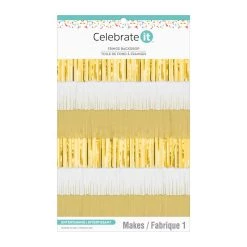 New 👍 Gold & White Fringe Backdrop by Celebrate It™ 👏