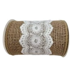 Budget 🔔 3.5'' x 2 yd. Lace Burlap Ribbon by Celebrate It® 👍 -Celebrate It Sales Shop 10690982 4