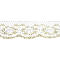 Coupon 🔔 1.25'' x 3 yd. White and Gold Lace Trim Ribbon by Celebrate It® 👏 -Celebrate It Sales Shop 10691906 3