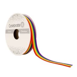 Wholesale 🔔 3/8" x 7yd. Grosgrain Rainbow Ribbon by Celebrate It™ 👏