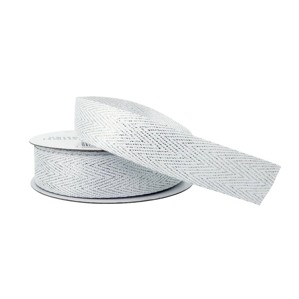 Discount 🔥 12 Pack: 5/8" x 5yd. Metallic Twill Ribbon by Celebrate It® ✔️ 2 Discount 🔥 12 Pack: 5/8" x 5yd. Metallic Twill Ribbon by Celebrate It® ✔️ - Image 2