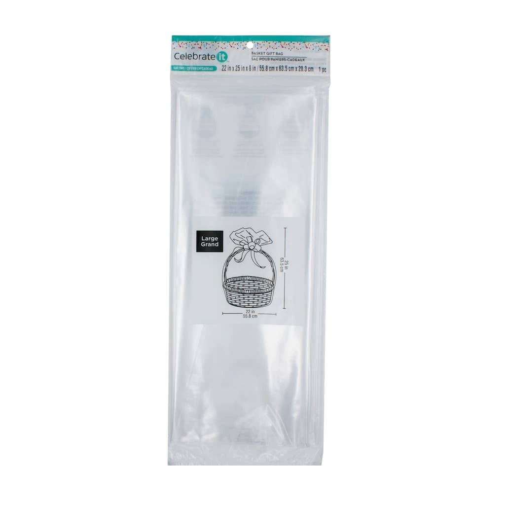 Deals ๐ Large Clear Basket Gift Bag by Celebrate It™ ๐ 1 Deals ๐ Large Clear Basket Gift Bag by Celebrate It™ ๐