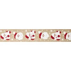 Brand new ✔️ 1.5" x 30ft. Faux Linen Wired Santa Face Ribbon by Celebrate It® ❄ Christmas 💯 -Celebrate It Sales Shop 10695969 3
