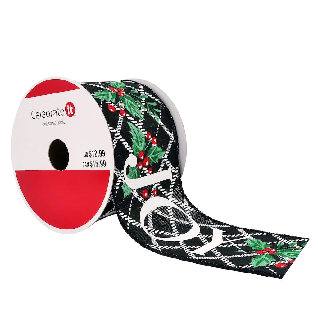 Cheapest ๐ 2.5" x 20ft. Faux Linen Wired Joy Ribbon by Celebrate It® ๐ Christmas ๐คฉ 1 Cheapest ๐ 2.5" x 20ft. Faux Linen Wired Joy Ribbon by Celebrate It® ๐ Christmas ๐คฉ