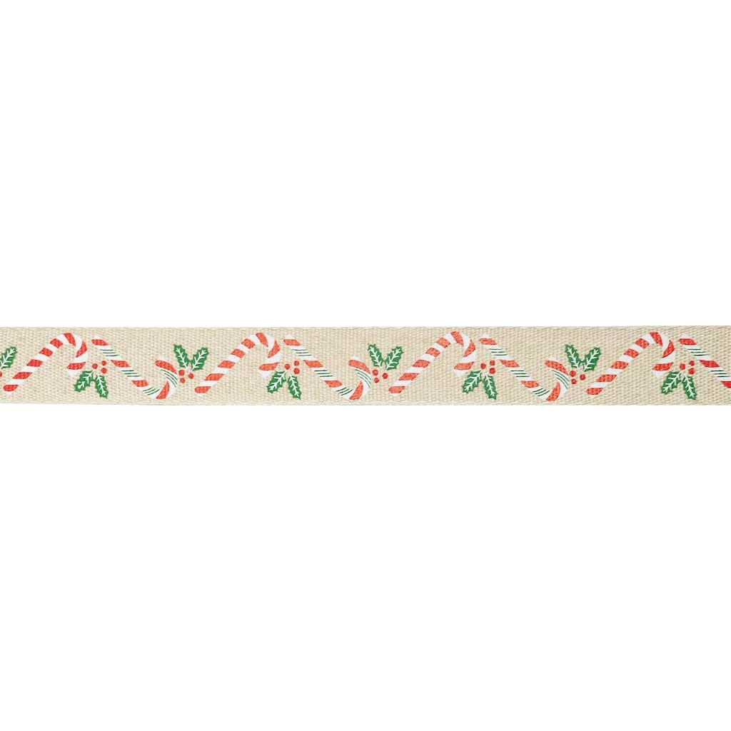 Best deal ⭐ 7/8" x 24ft. Faux Linen 🍬 Candy Cane Ribbon by Celebrate It® 🎅 Christmas ✨ 3 Best deal ⭐ 7/8" x 24ft. Faux Linen 🍬 Candy Cane Ribbon by Celebrate It® 🎅 Christmas ✨ - Image 3