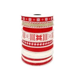 Best Pirce 🧨 2.6yd. Fair Isle Print 🎄 Christmas Ribbon Variety Pack by Celebrate It™ 🌟