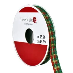 New 🌟 3/8" x 12ft. Plaid Ribbon by Celebrate It® 🎁 Christmas 💯