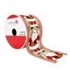 Best reviews of ❤️ 2.5" x 20ft. Faux Linen Wired Santa Ribbon by Celebrate It® 🔔 Christmas 👏