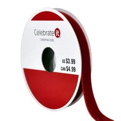 Cheapest 🛒 3/8" x 12ft. Velvet Ribbon by Celebrate It® ❄ Christmas 💯