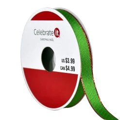 Coupon 👏 3/8" x 12ft. Metallic Edge Ribbon by Celebrate It® ❄ Christmas 🤩