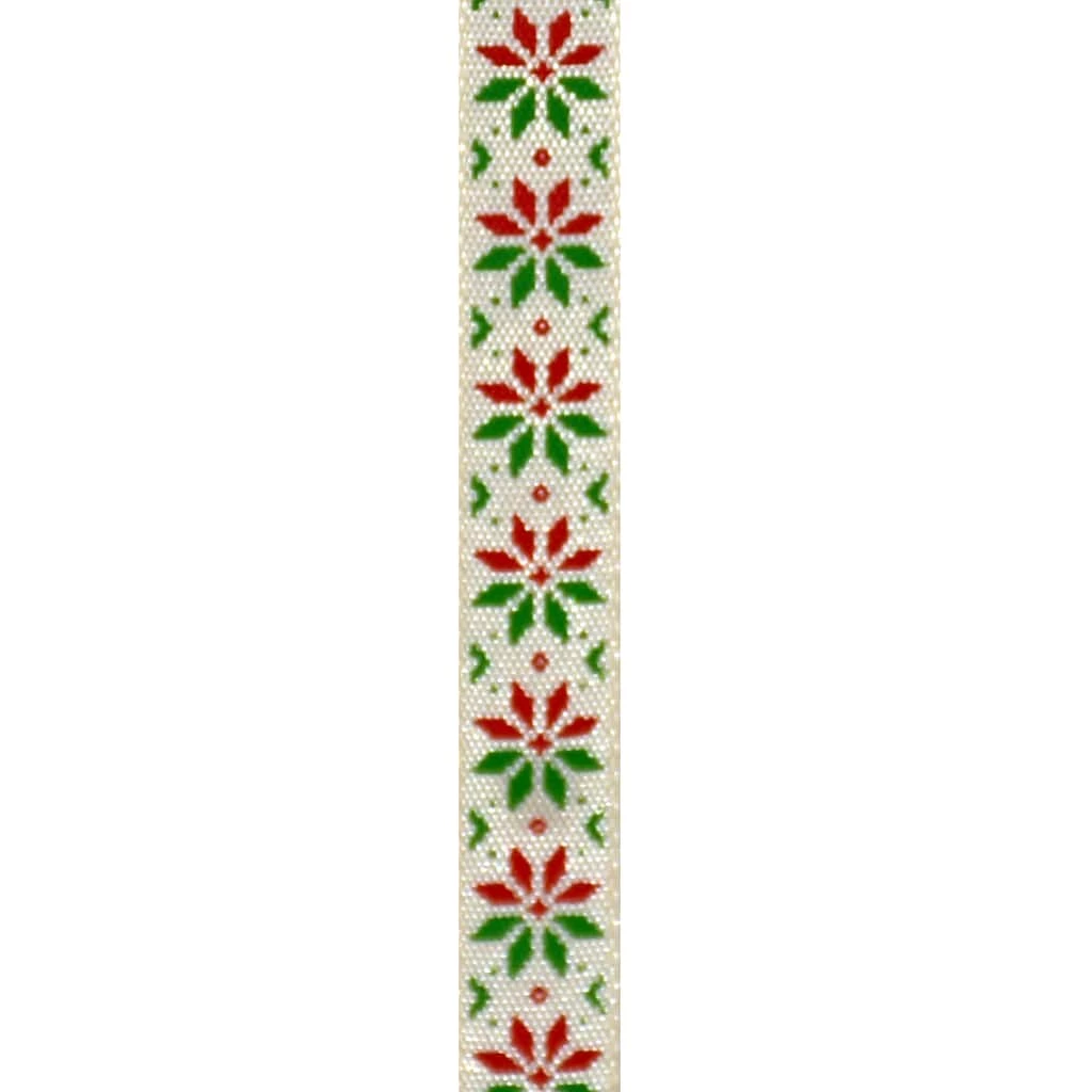 Cheapest 😍 3/8" x 12ft. Poinsettia Ribbon by Celebrate It® ❄ Christmas ✨ 3 Cheapest 😍 3/8" x 12ft. Poinsettia Ribbon by Celebrate It® ❄ Christmas ✨ - Image 3