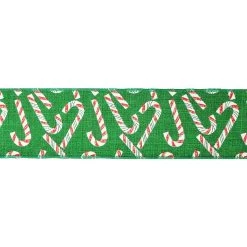 Best Pirce 😍 2.5" x 20ft. Faux Linen Wired 🍬 Candy Cane Ribbon by Celebrate It® 🎅 Christmas 🥰 -Celebrate It Sales Shop 10696033 3