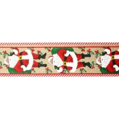 Coupon ⭐ 2.5" x 20ft. Wired Faux Linen Santa with Bag Ribbon by Celebrate It® 🎄 Christmas 🛒 -Celebrate It Sales Shop 10696036 3