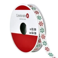 Buy 😉 3/8" x 4yd. 🍬 Candy Ribbon by Celebrate It® 🔔 Christmas 😉