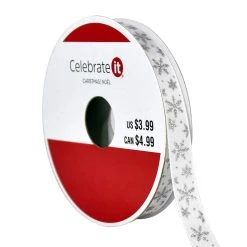 Buy 🎁 3/8" x 4yd. Snowflake Ribbon by Celebrate It® 🎄 Christmas ✔️