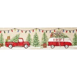 Best Sale ⌛ 2.5" x 20ft. Wired Faux Linen Vintage Car Ribbon by Celebrate It® 🔔 Christmas 😍 -Celebrate It Sales Shop 10696057 3