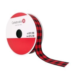 Best reviews of 😍 7/8" x 24ft. Wired Check Ribbon by Celebrate It® 🎄 Christmas 🎉