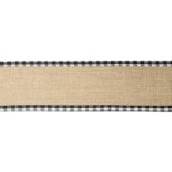 Best deal ✨ 2.5" x 20ft. Wired Faux Linen with Gingham Edge Ribbon by Celebrate It® 🎅 Christmas 🎉 5 Best deal ✨ 2.5" x 20ft. Wired Faux Linen with Gingham Edge Ribbon by Celebrate It® 🎅 Christmas 🎉 -Celebrate It Sales Shop 10696067 3