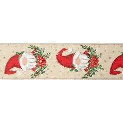 Promo 😍 2.5" x 20ft. Faux Linen Wired Gnome Ribbon by Celebrate It® 🎄 Christmas 🎉 -Celebrate It Sales Shop 10696068 3