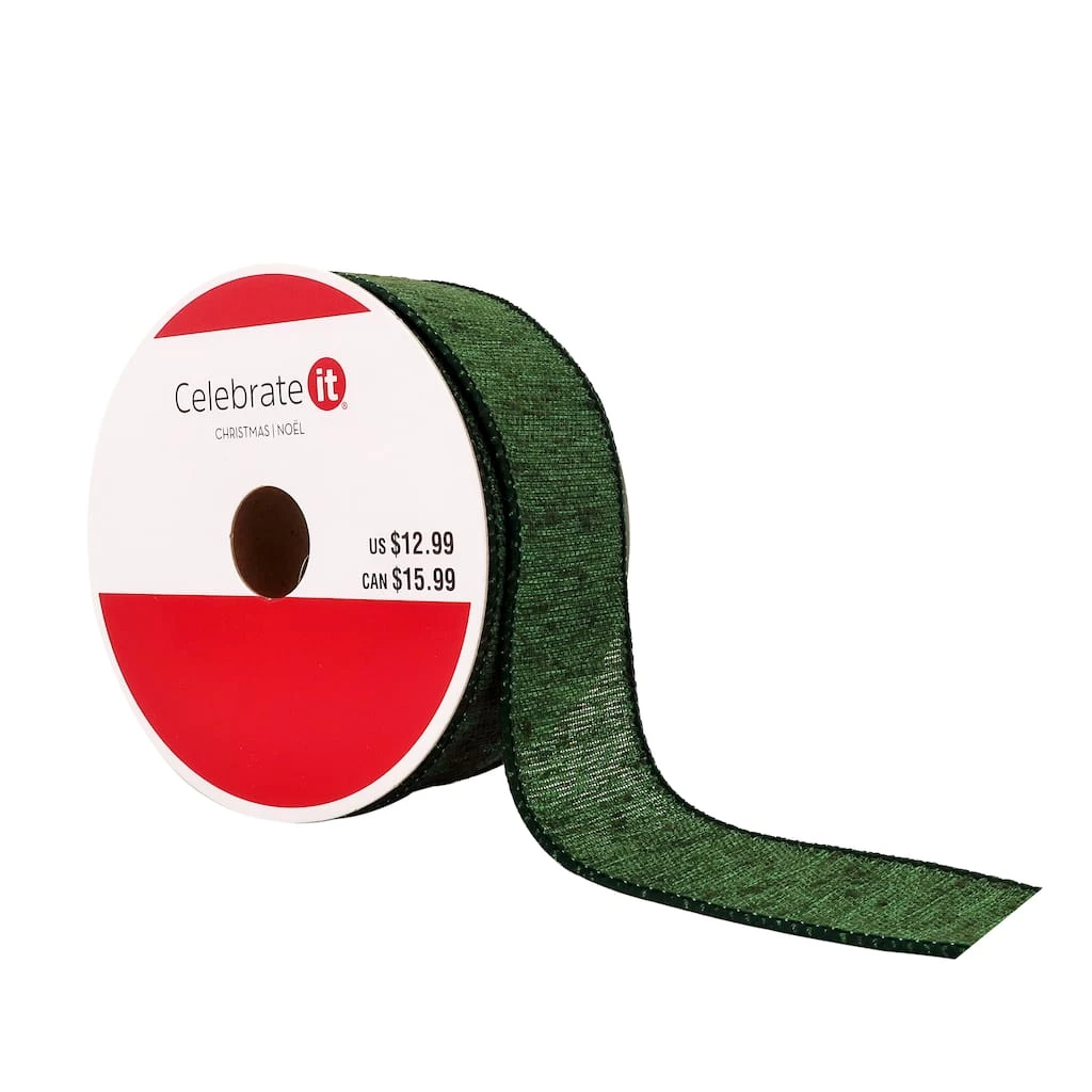 Coupon ❤️ 1.5" x 10yd. Faux Linen Wired Ribbon by Celebrate It® 🔔 Christmas 🎉 1 Coupon ❤️ 1.5" x 10yd. Faux Linen Wired Ribbon by Celebrate It® 🔔 Christmas 🎉