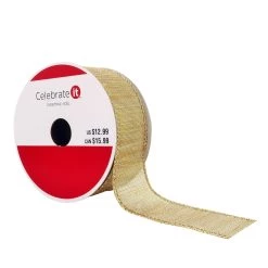 Coupon 🌟 1.5" x 10yd. Wired Sheer Metallic Ribbon by Celebrate It® 🎄 Christmas 🤩