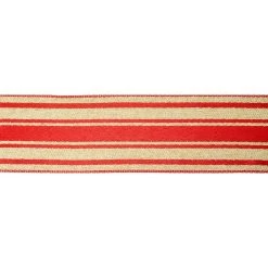 Cheap 🎉 2.5" x 20ft. Wired Faux Linen Striped Ribbon by Celebrate It® 🎅 Christmas ⭐ -Celebrate It Sales Shop 10696078 3