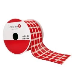 Best reviews of 💯 2.5" x 20ft. Wired Check Ribbon by Celebrate It® ❄ Christmas 🌟