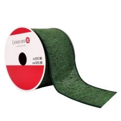 Best Pirce 👏 2.5" x 20ft. Faux Linen Wired Ribbon by Celebrate It™ 🔔 Christmas 🥰