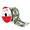 Cheap 🔥 2.5" x 20ft. Faux Linen Wired Pinecone Ribbon by Celebrate It™ 🎄 Christmas ⭐