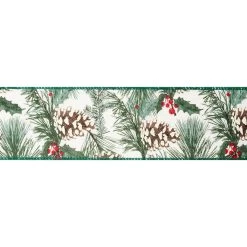 Cheap 🔥 2.5" x 20ft. Faux Linen Wired Pinecone Ribbon by Celebrate It™ 🎄 Christmas ⭐ -Celebrate It Sales Shop 10696116 3