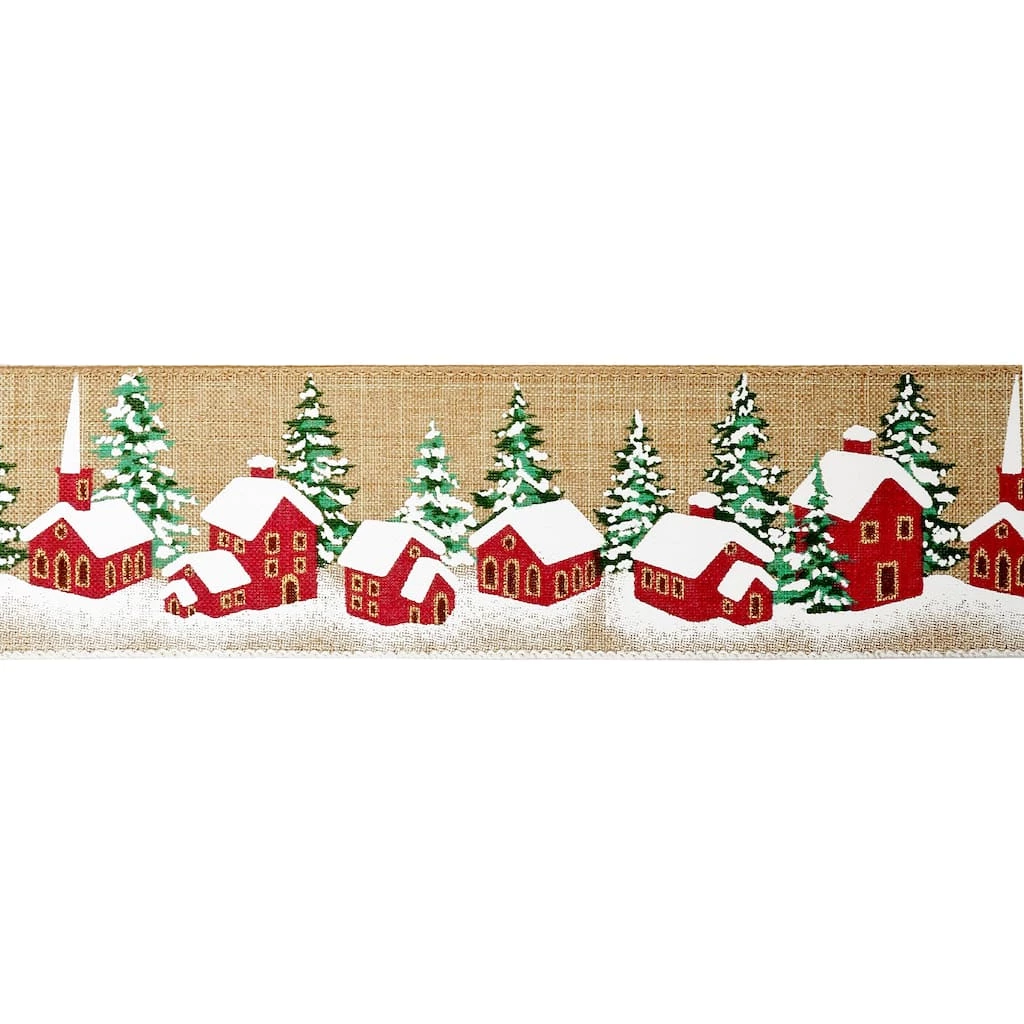 Top 10 ⭐ 2.5" x 20ft. Faux Linen Wired Cottage Ribbon by Celebrate It™ 🎄 Christmas 🎁 3 Top 10 ⭐ 2.5" x 20ft. Faux Linen Wired Cottage Ribbon by Celebrate It™ 🎄 Christmas 🎁 - Image 3