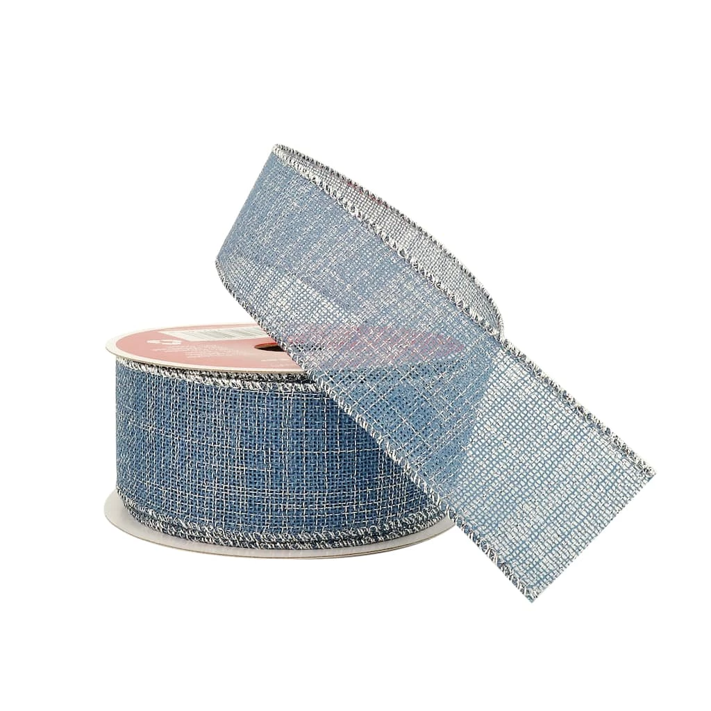 Cheapest 🥰 1.5" x 30ft. Metallic Faux Linen Wired Ribbon by Celebrate It™ 🎄 Christmas 🤩 2 Cheapest 🥰 1.5" x 30ft. Metallic Faux Linen Wired Ribbon by Celebrate It™ 🎄 Christmas 🤩 - Image 2