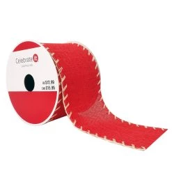 Best reviews of 😍 2.5" x 20ft. Faux Linen Wired Blanket Stitch Ribbon by Celebrate It™ ❄ Christmas 🔥