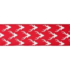 Coupon 🎁 2.5" x 20ft. Faux Linen Wired Antlers Ribbon by Celebrate It™ ❄ Christmas 🤩 -Celebrate It Sales Shop 10696145 3