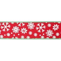 Cheapest 🔥 2.5" x 20ft. Faux Linen Wired Snowflakes Ribbon by Celebrate It™ 🎅 Christmas 🤩 -Celebrate It Sales Shop 10696147 3